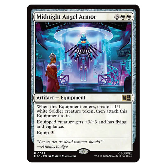 Midnight Angel Armor 0022 card from the Magic The Gathering set Marvel Super Heroes Commander