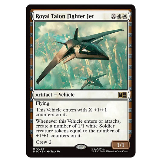 Royal Talon Fighter Jet 0024 card from the Magic The Gathering set Marvel Super Heroes Commander