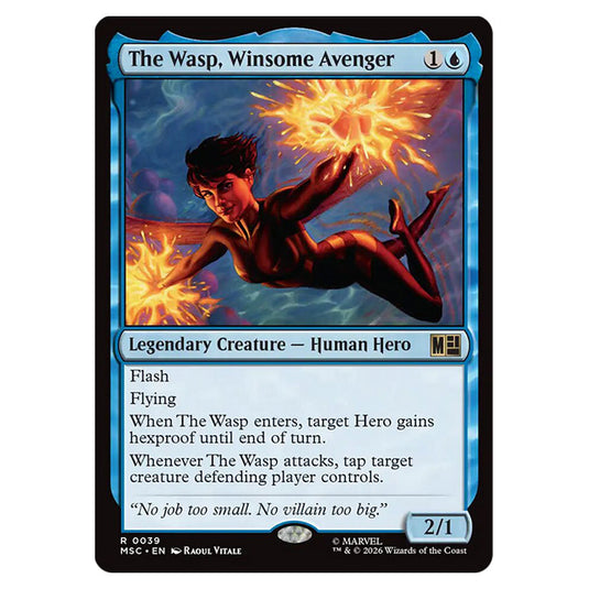 The Wasp, Winsome Avenger 0039 card from the Magic The Gathering set Marvel Super Heroes Commander