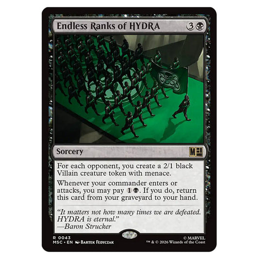 Endless Ranks of HYDRA 0043 card from the Magic The Gathering set Marvel Super Heroes Commander