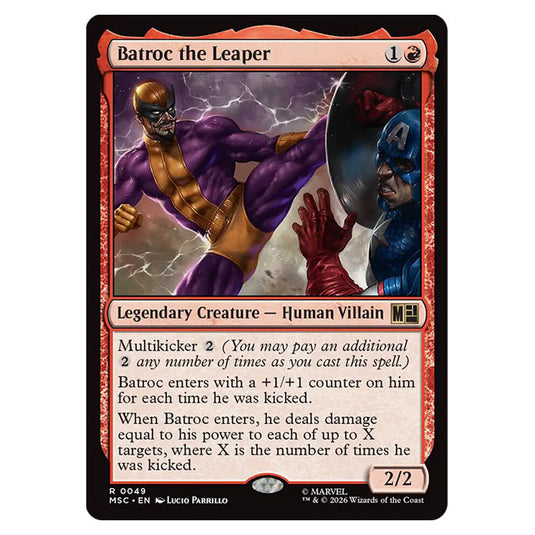 Batroc the Leaper 0049 card from the Magic The Gathering set Marvel Super Heroes Commander