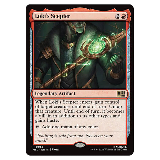 Loki's Scepter 0056 card from the Magic The Gathering set Marvel Super Heroes Commander