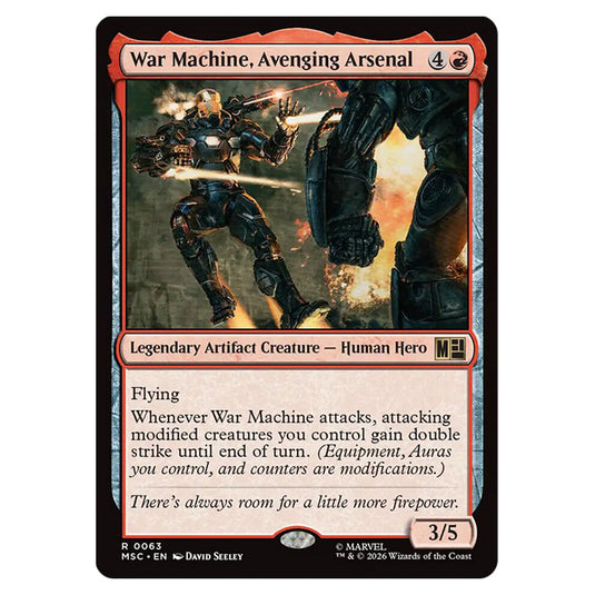 War Machine, Avenging Arsenal 0063 card from the Magic The Gathering set Marvel Super Heroes Commander