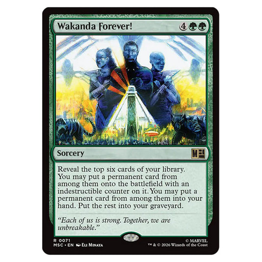 Wakanda Forever! 0071 card from the Magic The Gathering set Marvel Super Heroes Commander