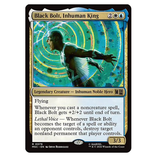 Black Bolt, Inhuman King 0076 card from the Magic The Gathering set Marvel Super Heroes Commander