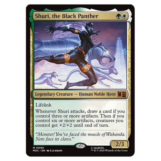 Shuri, the Black Panther 0095 card from the Magic The Gathering set Marvel Super Heroes Commander