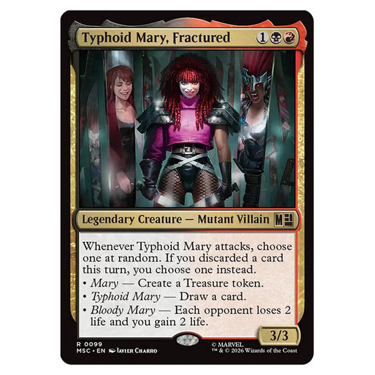 Typhoid Mary, Fractured 0099 card from the Magic The Gathering set Marvel Super Heroes Commander