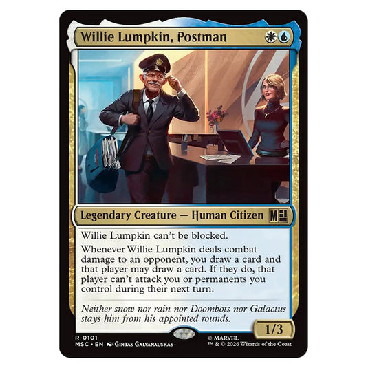Willie Lumpkin, Postman 0101 card from the Magic The Gathering set Marvel Super Heroes Commander