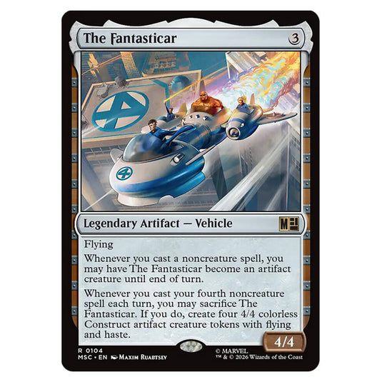 The Fantasticar 0104 card from the Magic The Gathering set Marvel Super Heroes Commander