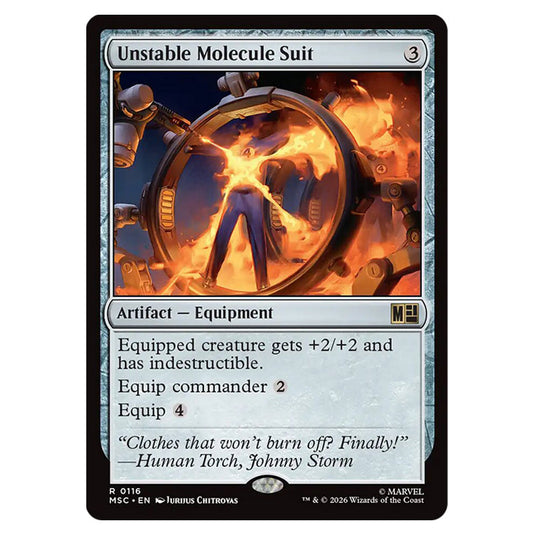 Unstable Molecule Suit 0116 card from the Magic The Gathering set Marvel Super Heroes Commander