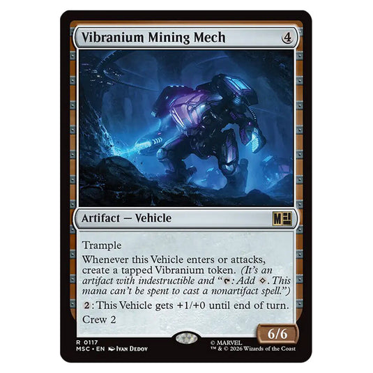 Vibranium Mining Mech 0117 card from the Magic The Gathering set Marvel Super Heroes Commander