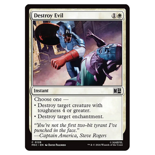 Destroy Evil 0128 card from the Magic The Gathering set Marvel Super Heroes Commander