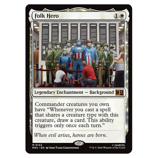 Folk Hero 0132 card from the Magic The Gathering set Marvel Super Heroes Commander