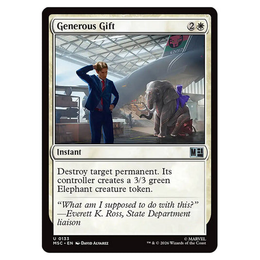 Generous Gift 0133 card from the Magic The Gathering set Marvel Super Heroes Commander