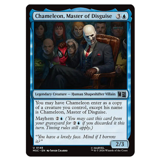 Chameleon, Master of Disguise 0148 card from the Magic The Gathering set Marvel Super Heroes Commander