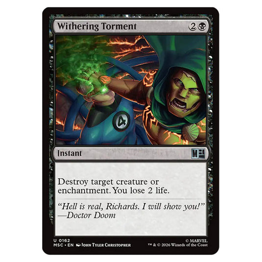 Withering Torment 0162 card from the Magic The Gathering set Marvel Super Heroes Commander