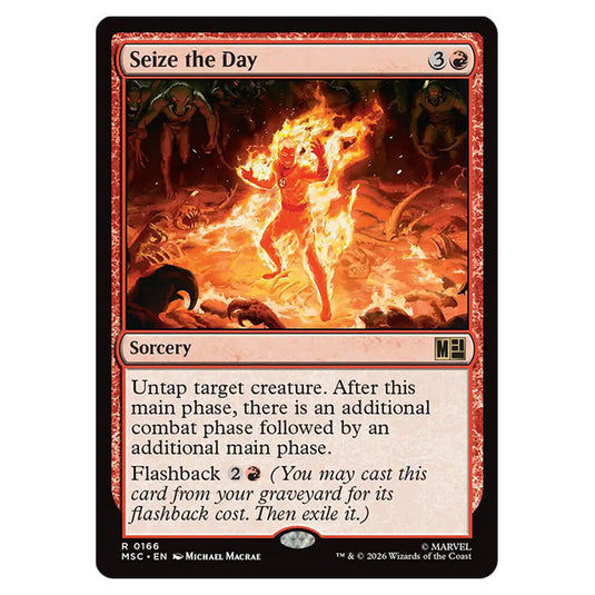 Seize the Day 0166 card from the Magic The Gathering set Marvel Super Heroes Commander