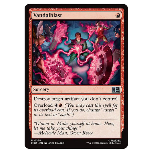 Vandalblast 0168 card from the Magic The Gathering set Marvel Super Heroes Commander