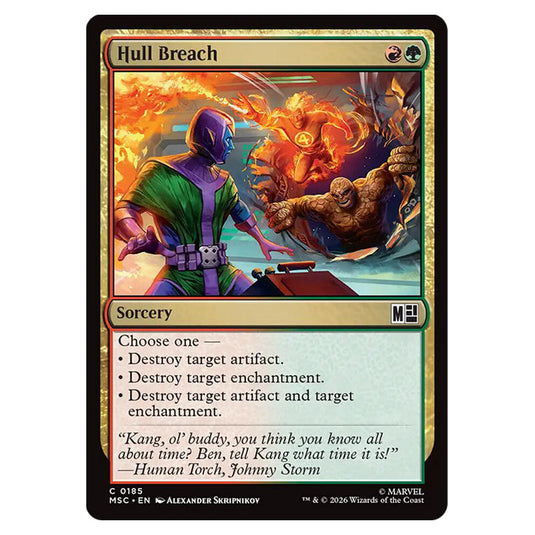 Hull Breach 0185 card from the Magic The Gathering set Marvel Super Heroes Commander