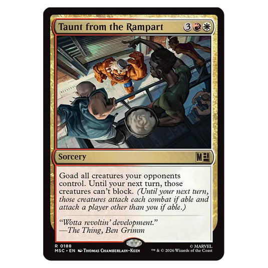 Taunt from the Rampart 0188 card from the Magic The Gathering set Marvel Super Heroes Commander