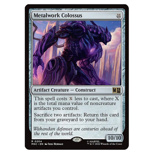 Metalwork Colossus 0204 card from the Magic The Gathering set Marvel Super Heroes Commander