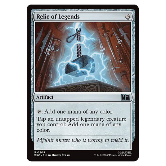 Relic of Legends 0209 card from the Magic The Gathering set Marvel Super Heroes Commander