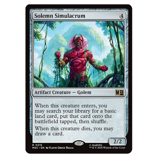 Solemn Simulacrum 0215 card from the Magic The Gathering set Marvel Super Heroes Commander