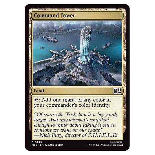 Command Tower 0233 card from the Magic The Gathering set Marvel Super Heroes Commander
