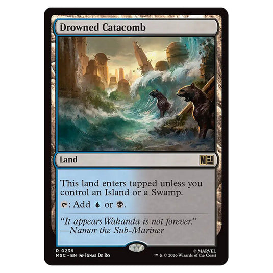 Drowned Catacomb 0239 card from the Magic The Gathering set Marvel Super Heroes Commander