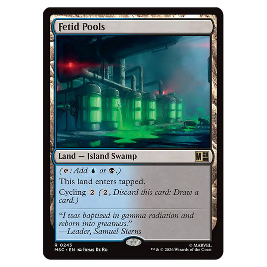 Fetid Pools 0243 card from the Magic The Gathering set Marvel Super Heroes Commander
