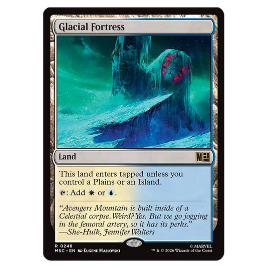 Glacial Fortress 0248 card from the Magic The Gathering set Marvel Super Heroes Commander