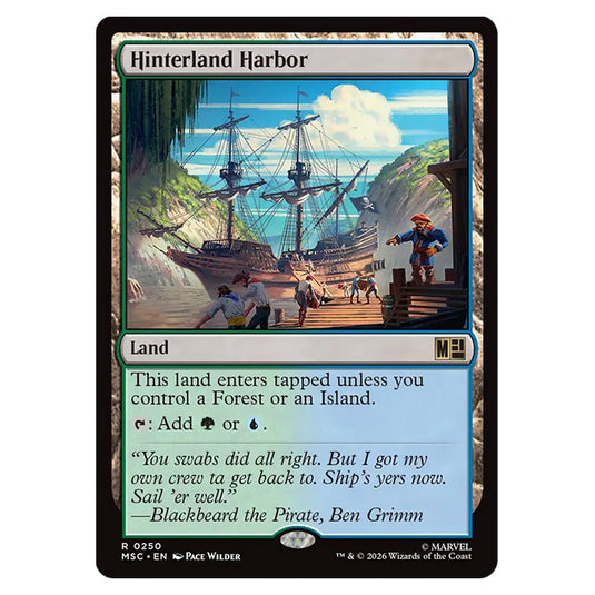 Hinterland Harbor 0250 card from the Magic The Gathering set Marvel Super Heroes Commander