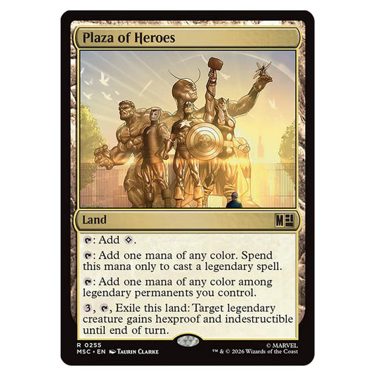 Plaza of Heroes 0255 card from the Magic The Gathering set Marvel Super Heroes Commander