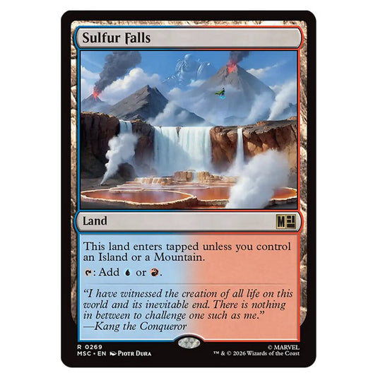 Sulfur Falls 0269 card from the Magic The Gathering set Marvel Super Heroes Commander