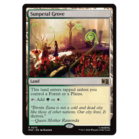 Sunpetal Grove 0272 card from the Magic The Gathering set Marvel Super Heroes Commander