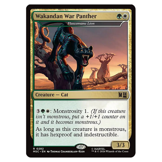 Fleecemane Lion 0282 card from the Magic The Gathering set Marvel Super Heroes Commander