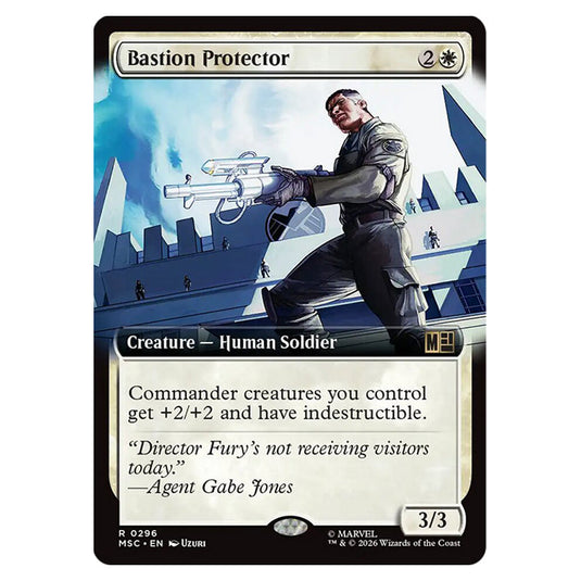 Bastion Protector 0296 card from the Magic The Gathering set Marvel Super Heroes Commander