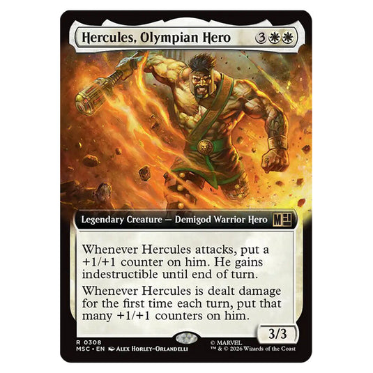 Hercules, Olympian Hero 0308 card from the Magic The Gathering set Marvel Super Heroes Commander
