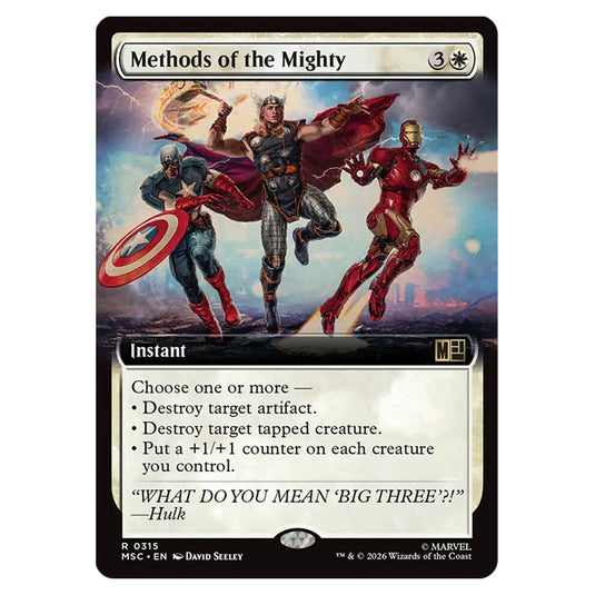 Methods of the Mighty 0315 card from the Magic The Gathering set Marvel Super Heroes Commander