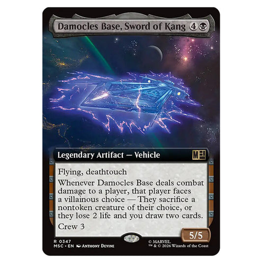 Damocles Base, Sword of Kang 0347 card from the Magic The Gathering set Marvel Super Heroes Commander