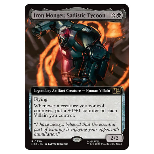 Iron Monger, Sadistic Tycoon 0350 card from the Magic The Gathering set Marvel Super Heroes Commander