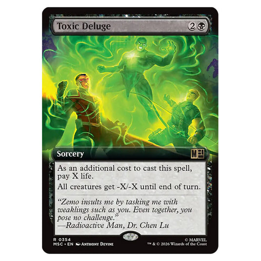 Toxic Deluge 0354 card from the Magic The Gathering set Marvel Super Heroes Commander