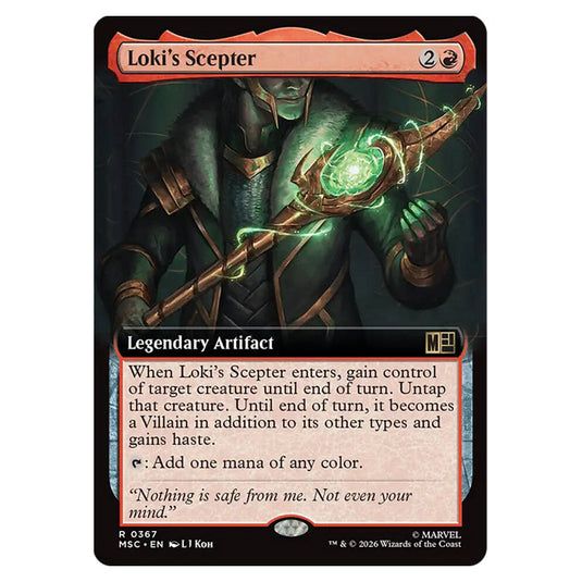 Loki's Scepter 0367 card from the Magic The Gathering set Marvel Super Heroes Commander