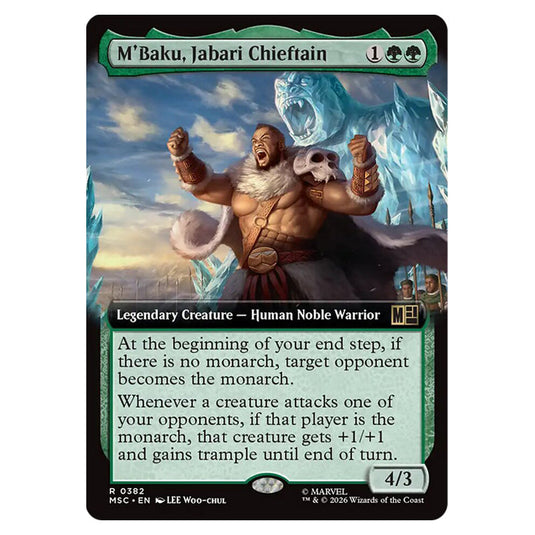 M'Baku, Jabari Chieftain 0382 card from the Magic The Gathering set Marvel Super Heroes Commander