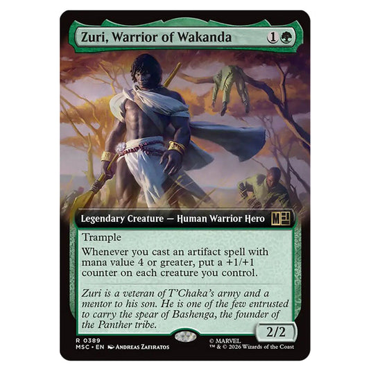 Zuri, Warrior of Wakanda 0389 card from the Magic The Gathering set Marvel Super Heroes Commander