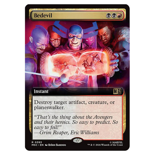 Bedevil 0393 card from the Magic The Gathering set Marvel Super Heroes Commander
