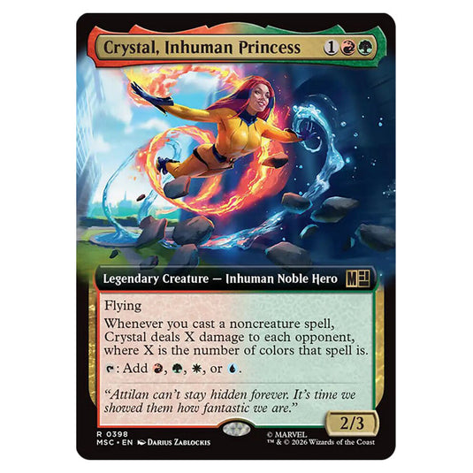 Crystal, Inhuman Princess 0398 card from the Magic The Gathering set Marvel Super Heroes Commander