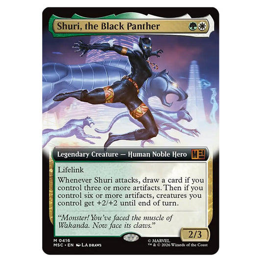 Shuri, the Black Panther 0416 card from the Magic The Gathering set Marvel Super Heroes Commander