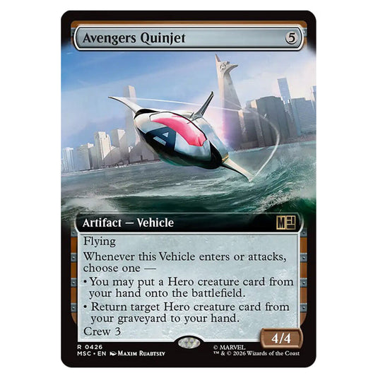 Avengers Quinjet 0426 card from the Magic The Gathering set Marvel Super Heroes Commander