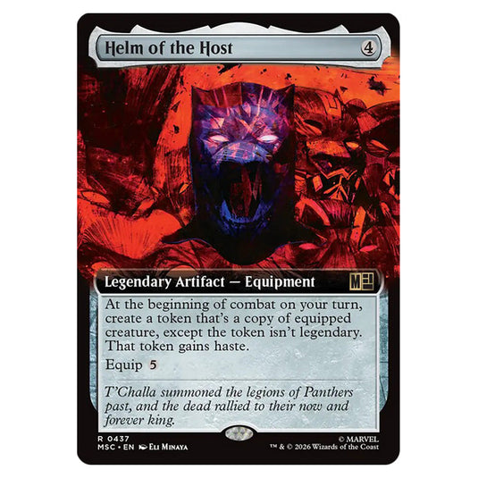 Helm of the Host 0437 card from the Magic The Gathering set Marvel Super Heroes Commander